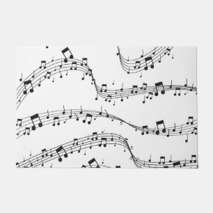 Tapete Música preta e branca Músico padrão
