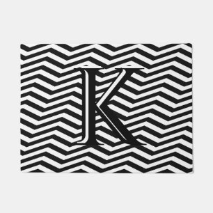 Tapete Na moda Black White Chevron Stripe Monograma Perso