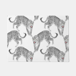Tapete Na moda, Design branco, de animais-leopardo preto 