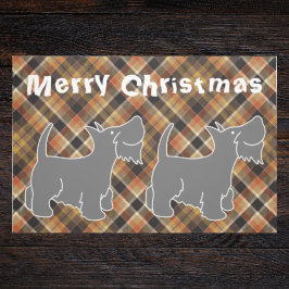 Tapete Na moda Xmas scottic tartan baby terrier castanho