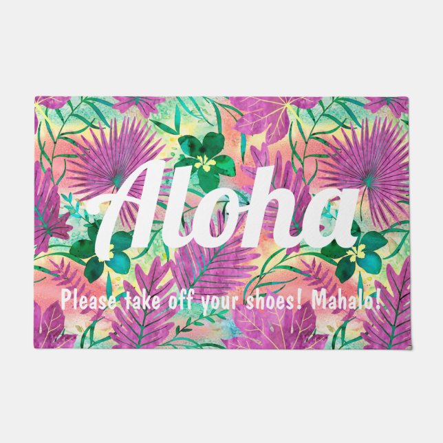 Tapete Nalani Hawaiian Tropical Garden Fuchsia (Frente)