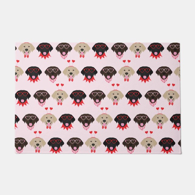 Tapete Namorados felizes Cachorros do Labrador Retriever (Frente)