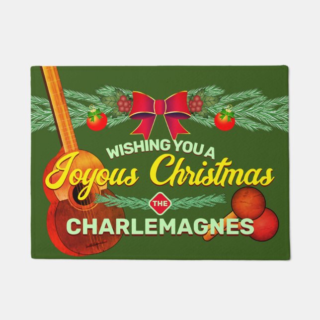 Tapete Natal Alegre com Cuatro e Marac no GREEN (Frente)