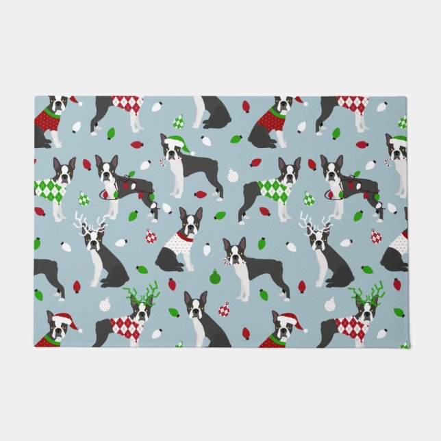 Tapete Natal Boston Terrier (Frente)