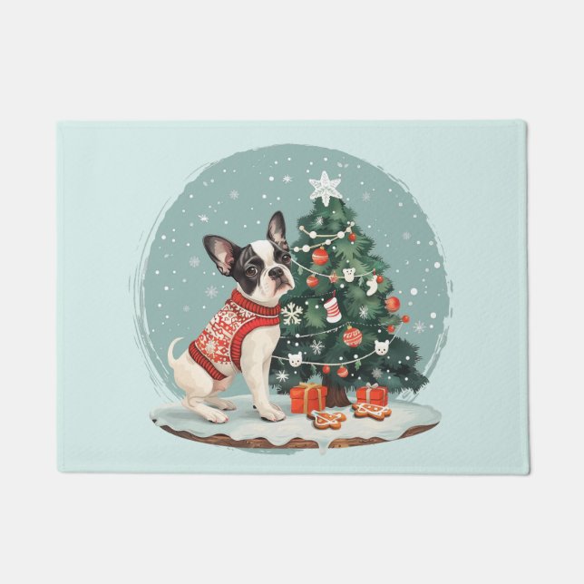 Tapete Natal Boston Terrier Dog (Frente)