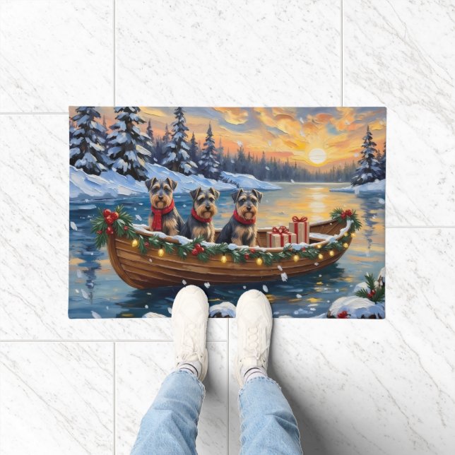Tapete Natal de barco de Schnauzer (Interior)