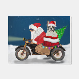 Tapete Natal do Buldogue Francês Papai Noel