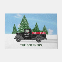 Tapete Natal do Caminhão de Vintage do Polo Norte