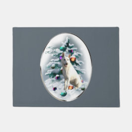 Tapete Natal do German shepherd Branco