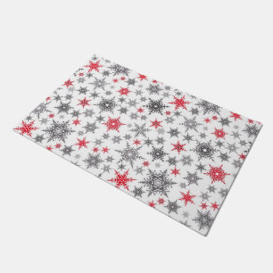 Tapete Natal, vermelho, branco, flocos de neve, inverno, 