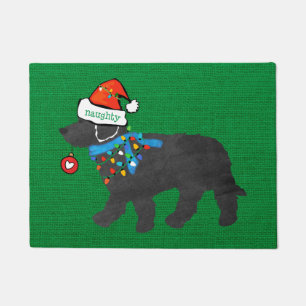 Tapete Naughn Christmas Labradoodle Xmas Green Burlap