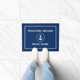 Tapete Náutica Bem-vinda Anchor Rope Boat Name Blue