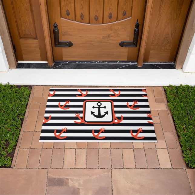Tapete Nautical Anchors Away   Doormat (Ar livre)