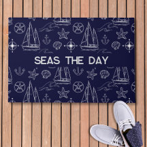 Nautical Navy Blue Sailboat Pattern