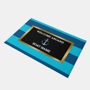 Tapete Náutico Personalizar Marinho de Âncora do Nome do