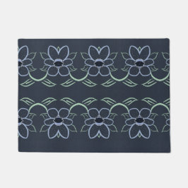 Tapete Naval com Estampa Floral Azul