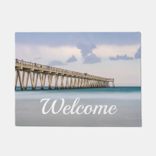 Tapete Navarre Beach Pier Bem-vindo Doormat