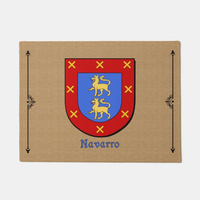 Tapete Navarro Historical Shield em Burlap Background (Frente)