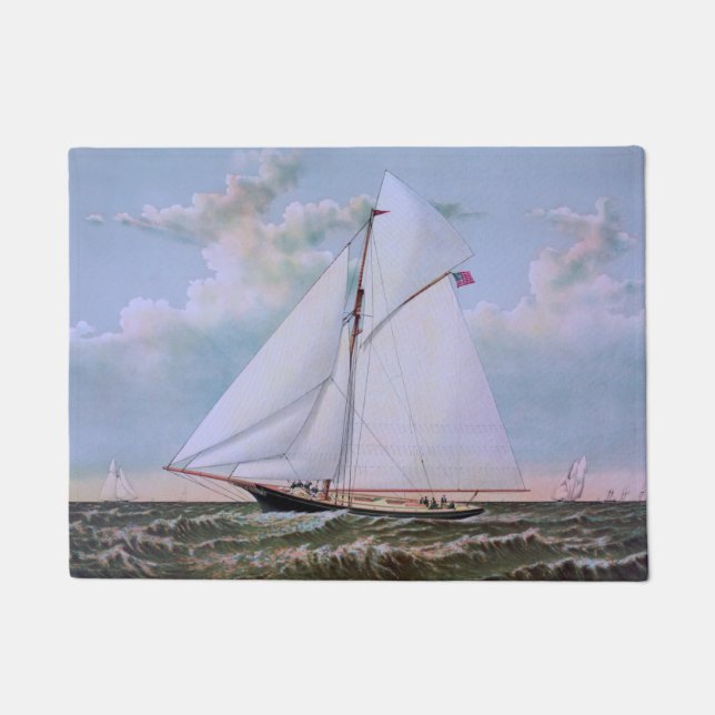 Tapete Navio de Vela Antigo Iate de Sloope Oceano (Frente)