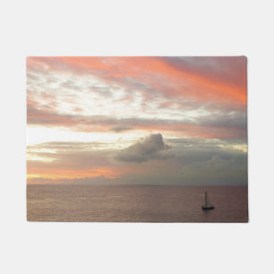 Tapete Navio de vela em sol Belo e Rosa, paisagem