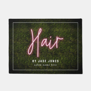 Tapete Neon Boxwood Hair Salon Cosmetologista Business
