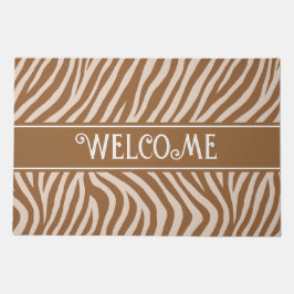 Tapete Neutral Safari Zebra Welcome Rug for Modern Homes