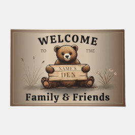 Tapete Niedlicher Bärengruß mit Namensschild für Familie