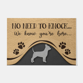 Tapete No Need To Knock Mat, Funny Chihuahua Design