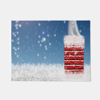 Tapete Noite de Natal Eve Roof Chimney Ready Papai Noel