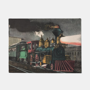 Tapete Noite locomotiva do vintage expressa - trem da