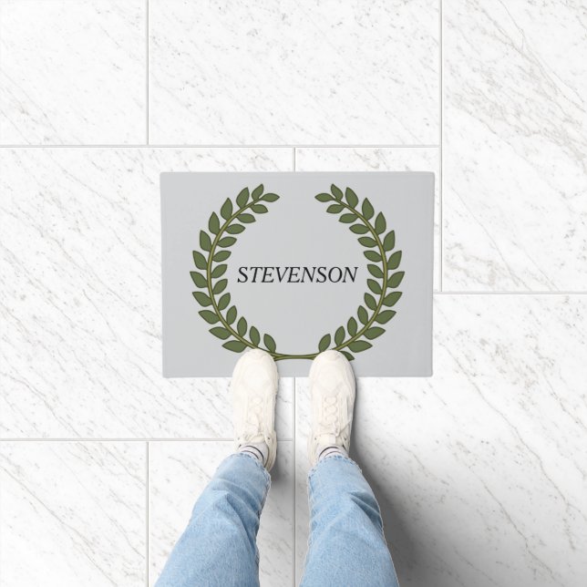 Tapete Nome clássico da família Green Laurel (Interior)