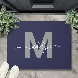 Tapete Nome com Letra Personalizada Azul Marinho Elegante