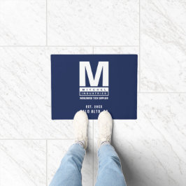 Tapete Nome comercial do logotipo Blue Bold Monograma