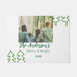 Tapete Nome da família árvore de Natal verde foto moderna