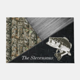 Tapete Nome da família de pesca Bass Camo Welcome