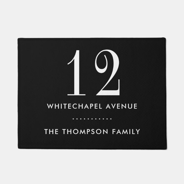 Tapete Nome da Família do Número da Casa (Frente)