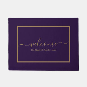 Tapete Nome da família do script de ouro roxo Elegante b