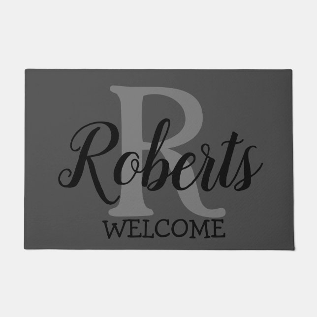 Tapete Nome da Família Elegante Monograma (Frente)