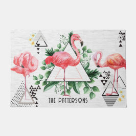 Tapete Nome da Família Geométrica Flamingo Tropical Moder