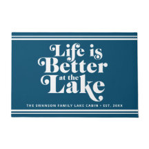 Nome da Família Modern Blue and White Lake Life
