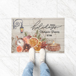 Tapete Nome da família Na moda da madeira rústica moderna