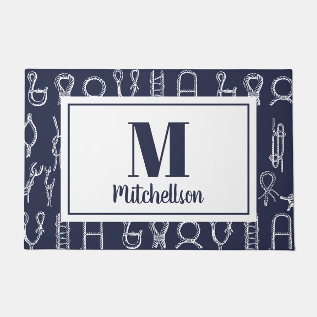 Tapete Nome da Família Náutica de Naves Rope Knots (Frente)