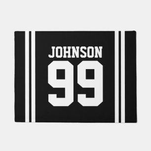 Tapete Nome da família personalizada jersey número pequen