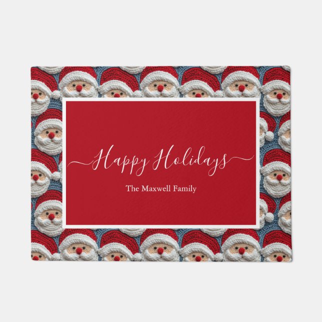 Tapete Nome da família Santa Clause Holidays (Frente)