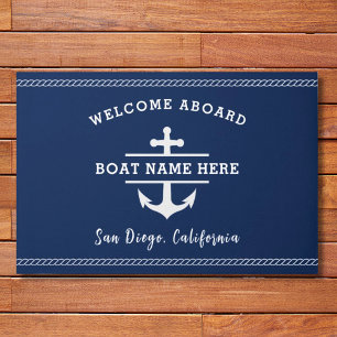 Tapete Nome de Barco Náutico Personalizado Bem-vindo a Bo