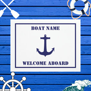 Tapete Nome de barco personalizado da âncora náutica bem-