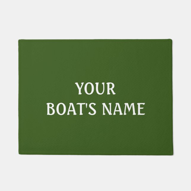 Tapete Nome de Boat Verde - Dock Mat (Frente)