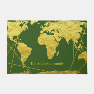 Tapete Nome de família Dourado Glam prudente do mapa do