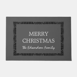 Tapete Nome de família rústico do Feliz Natal do quadro