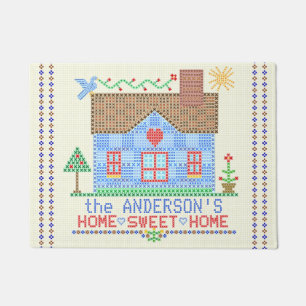 Tapete Nome de família transversal Home doce Home da cas